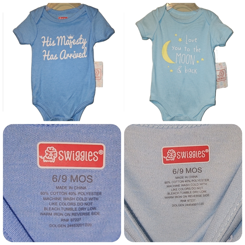 2 x Swiggles Onesie 6-9M Bundle